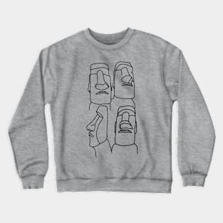 Easter island statues outline Crewneck Sweatshirt